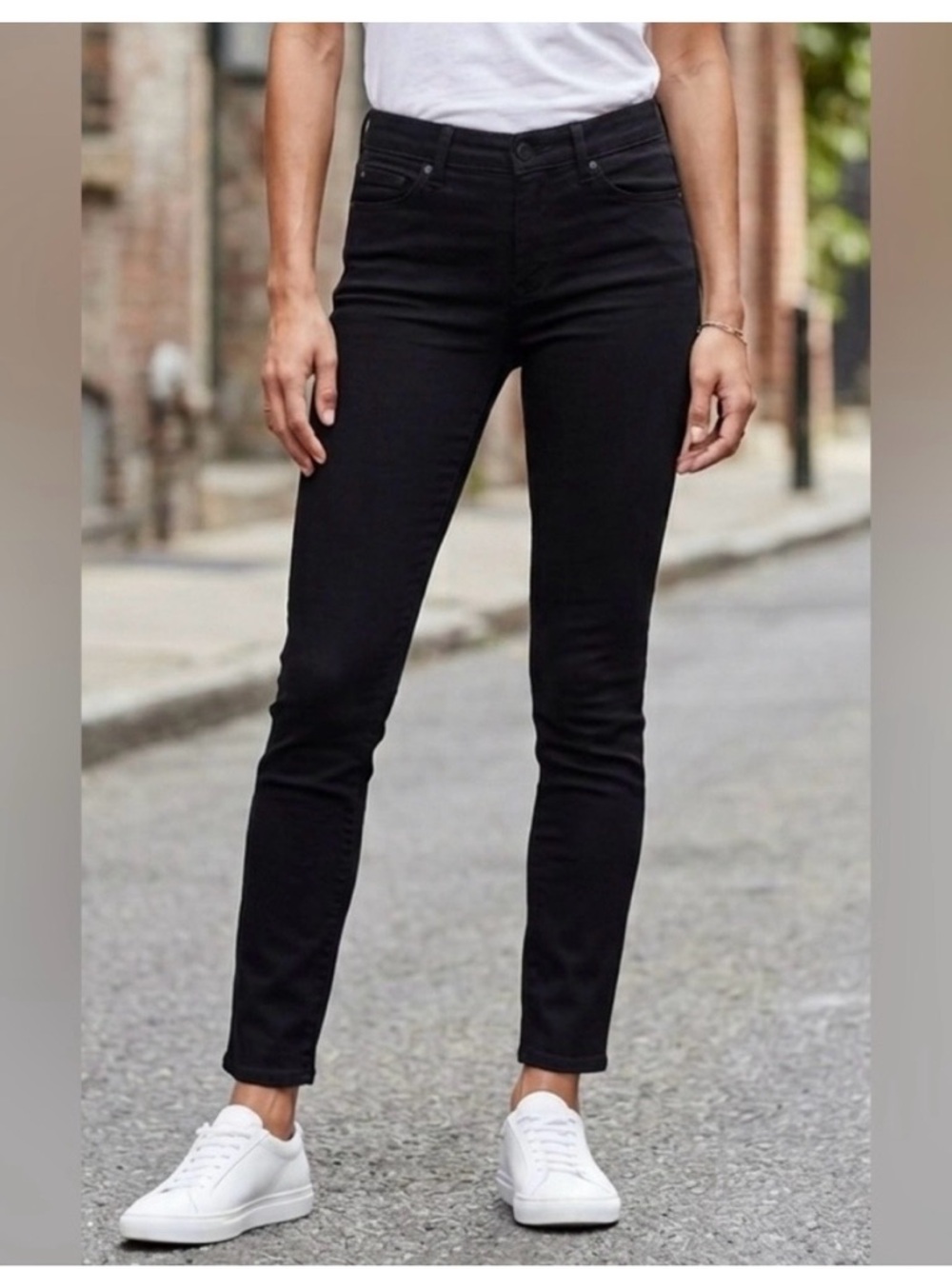 PAIGE Black High-Rise Skinny Jeans